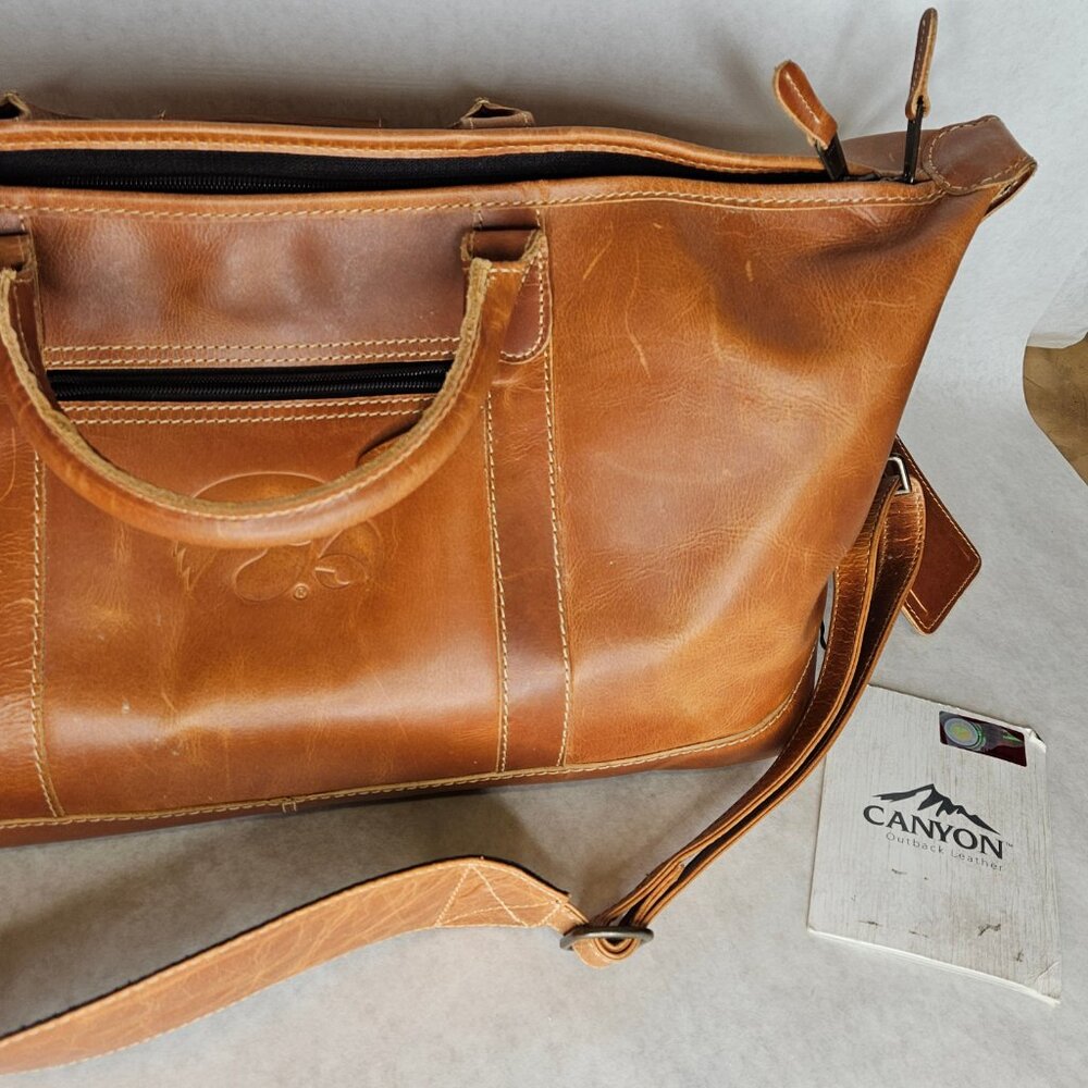 Vintage Canyon Outback Boulder Duffel Leather Bag CS317D - Picture 3 of 14